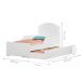 Mini Cama Infantil com Auxiliar Branco Deluxe com Colchões
