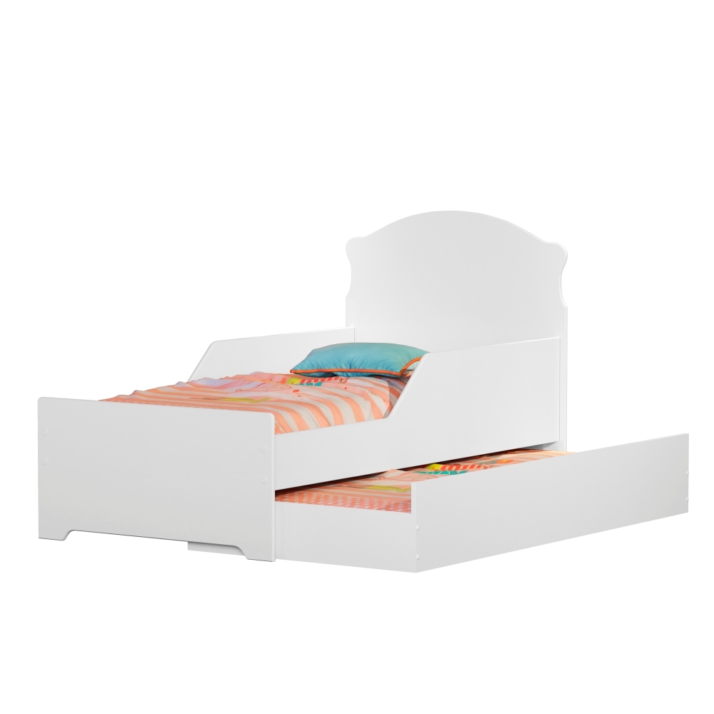 Mini Cama Infantil com Auxiliar Branco Deluxe com Colchões