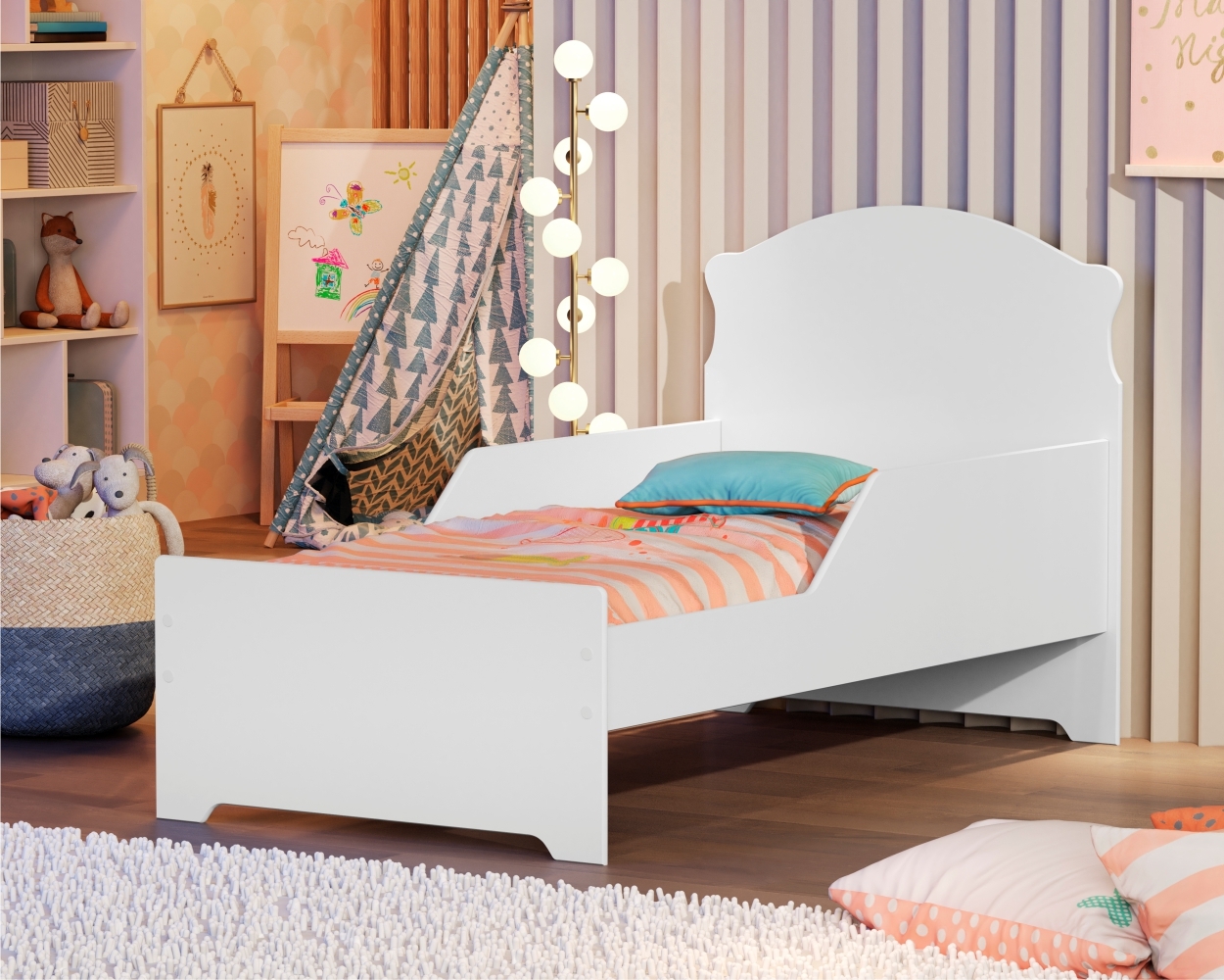 Mini Cama Infantil com Auxiliar Branco Deluxe com Colchões