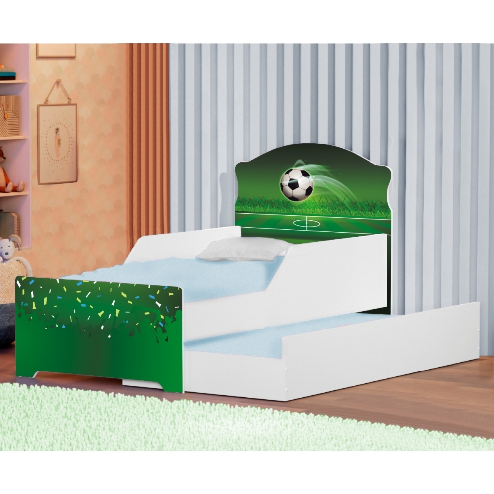 Mini Cama Infantil com Auxiliar Pop Arena Futebol