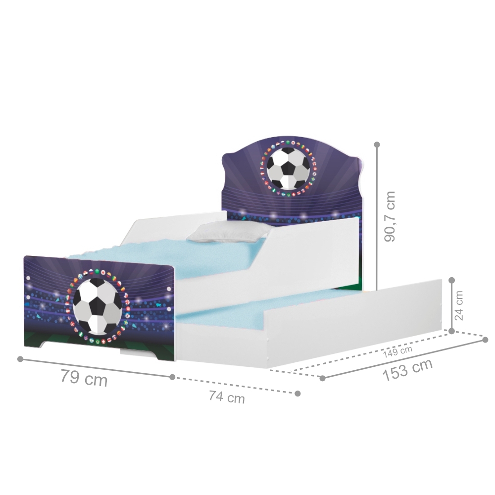 Mini Cama Infantil com Auxiliar Pop Arena da Bola