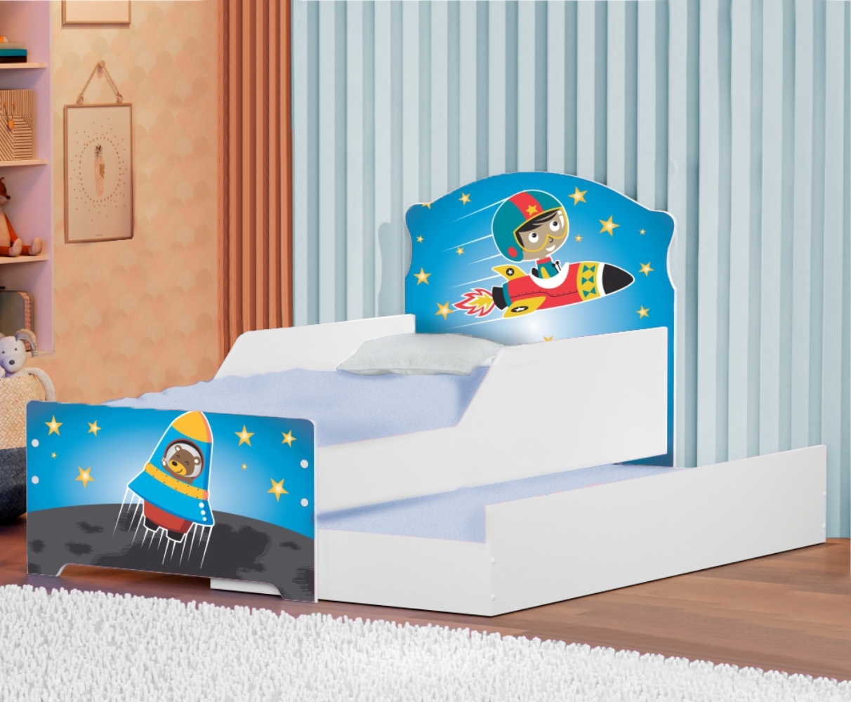 Mini Cama Infantil com Auxiliar Pop Astro no Espaço