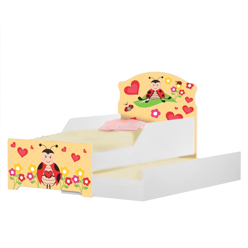 Mini Cama Infantil com Auxiliar Pop Menina Joaninha com Colchões