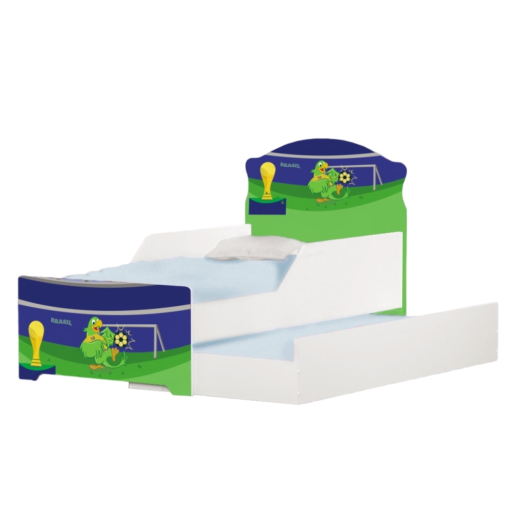 Mini Cama Infantil com Auxiliar Pop Papagaio Futebol
