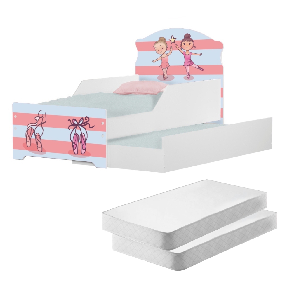 Mini Cama Infantil com Auxiliar Pop Pequenas Bailarinas com Colchões