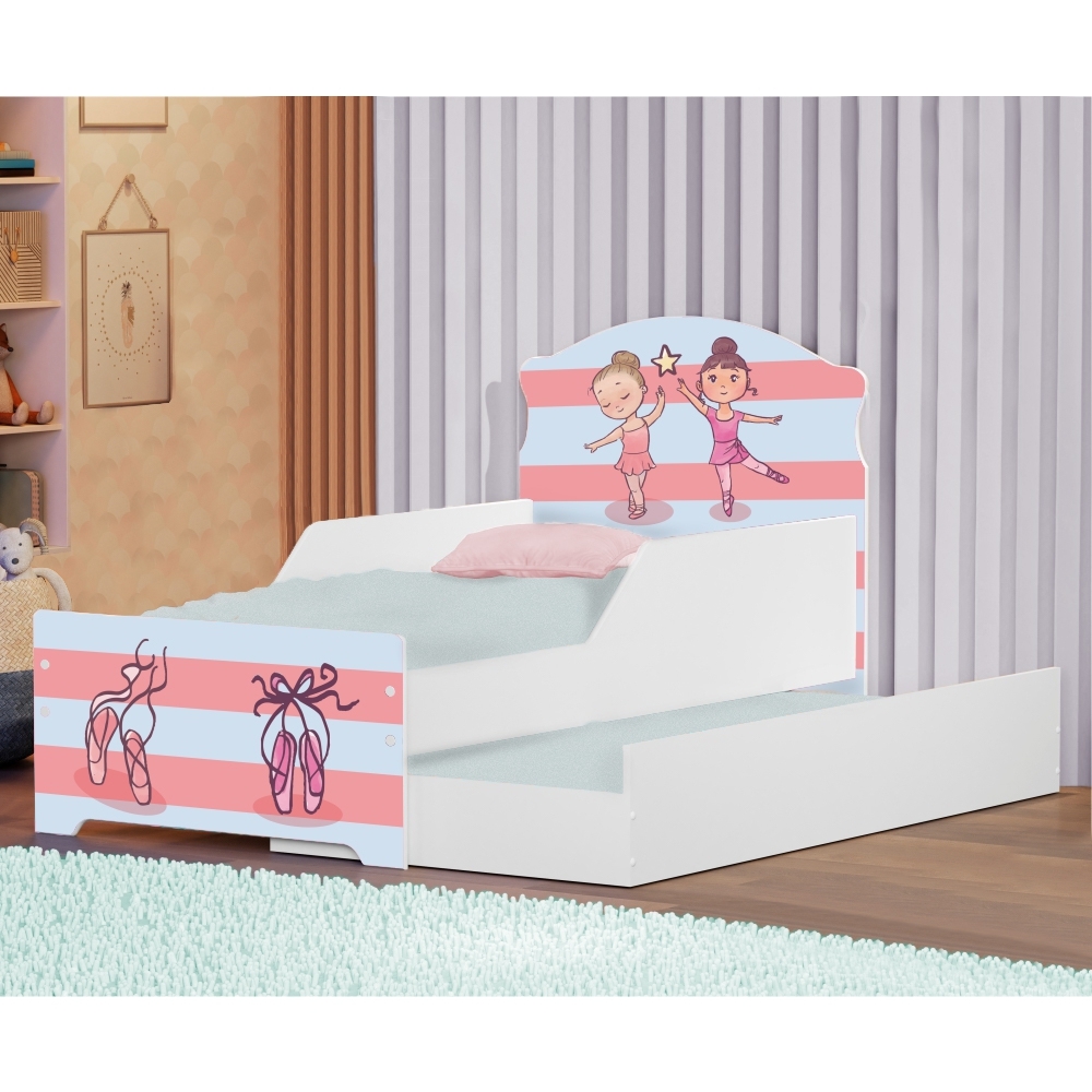 Mini Cama Infantil com Auxiliar Pop Pequenas Bailarinas com Colchões