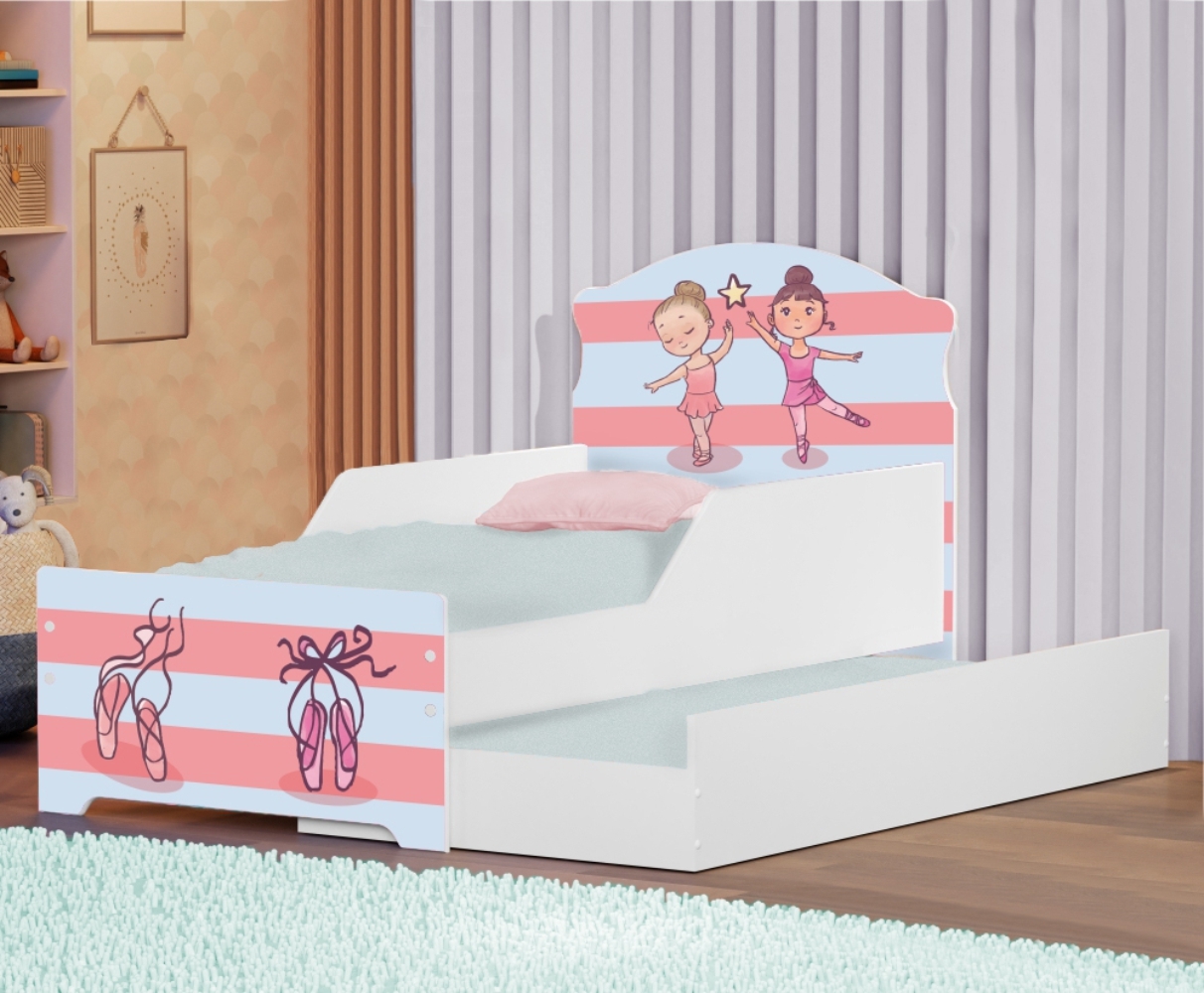 Mini Cama Infantil com Auxiliar Pop Pequenas Bailarinas com Colchões