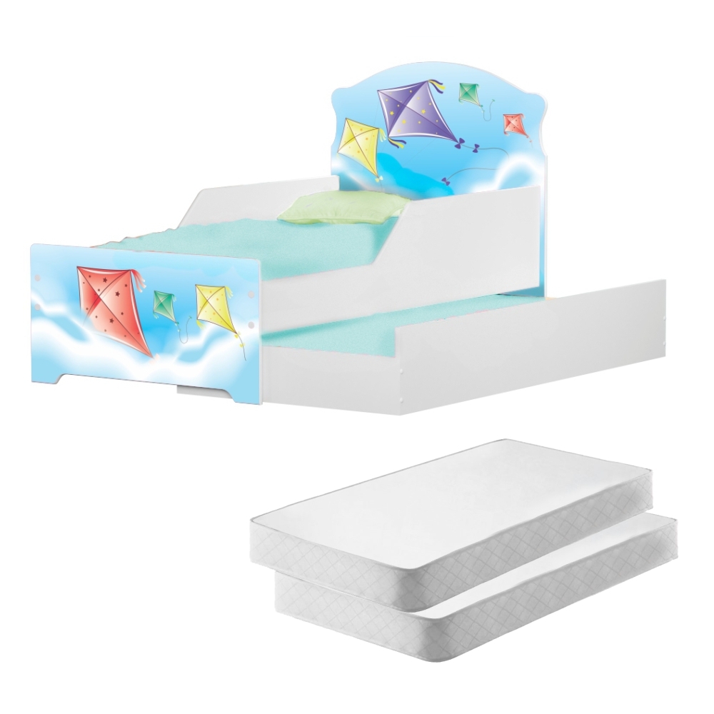 Mini Cama Infantil com Auxiliar Pop Pipa no Céu com Colchões