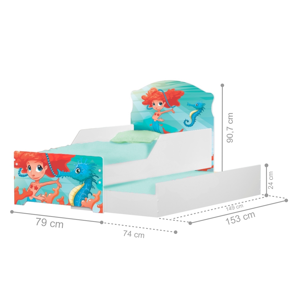 Mini Cama Infantil com Auxiliar Pop Sereinha com Colchões