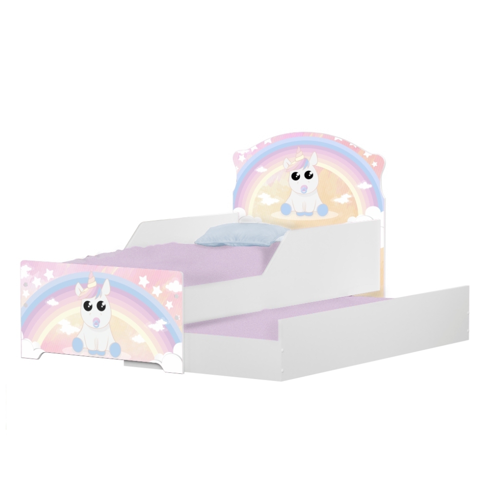 Mini Cama Infantil com Auxiliar Pop Unicórnio Criança