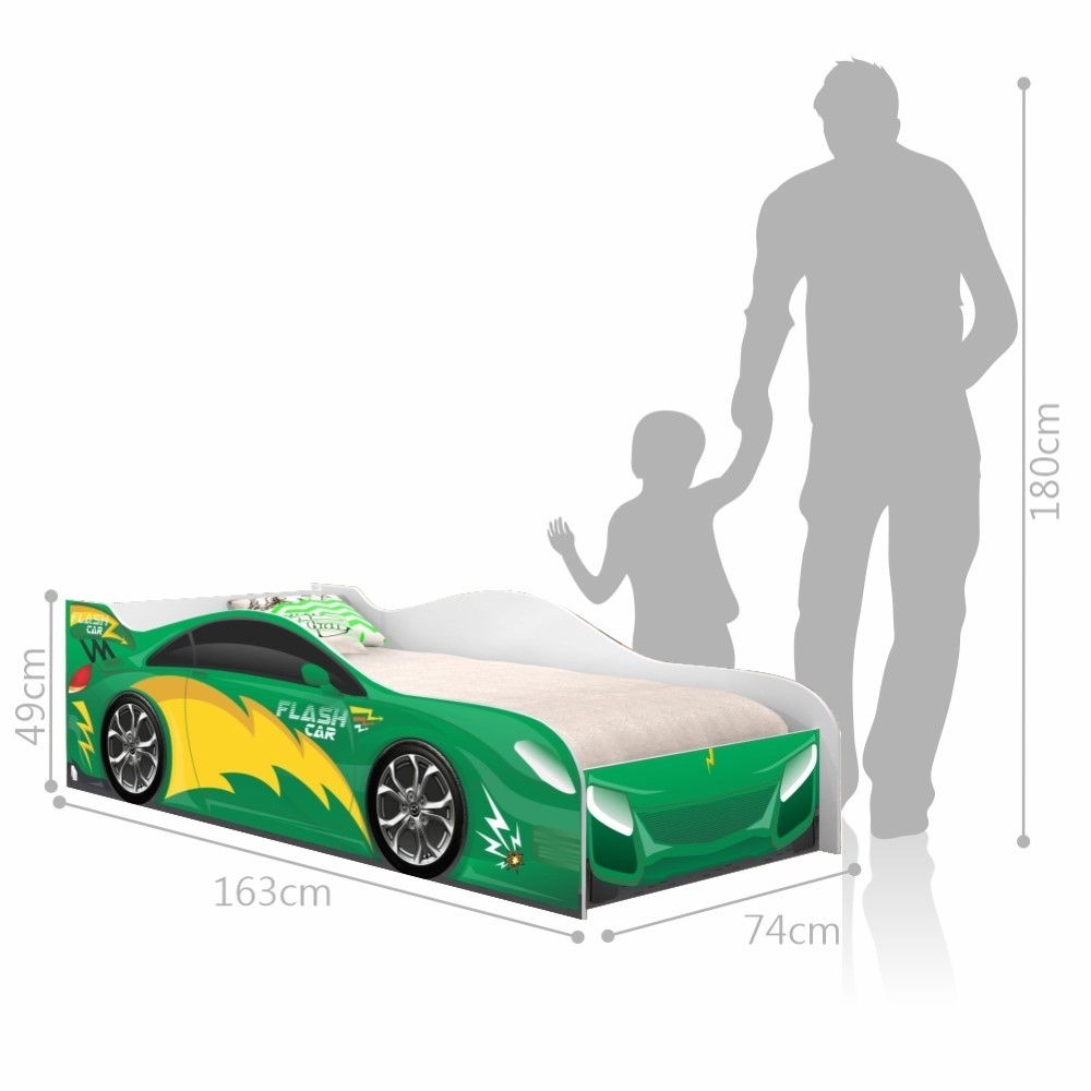 Mini Cama Run Car Verde com Colchão
