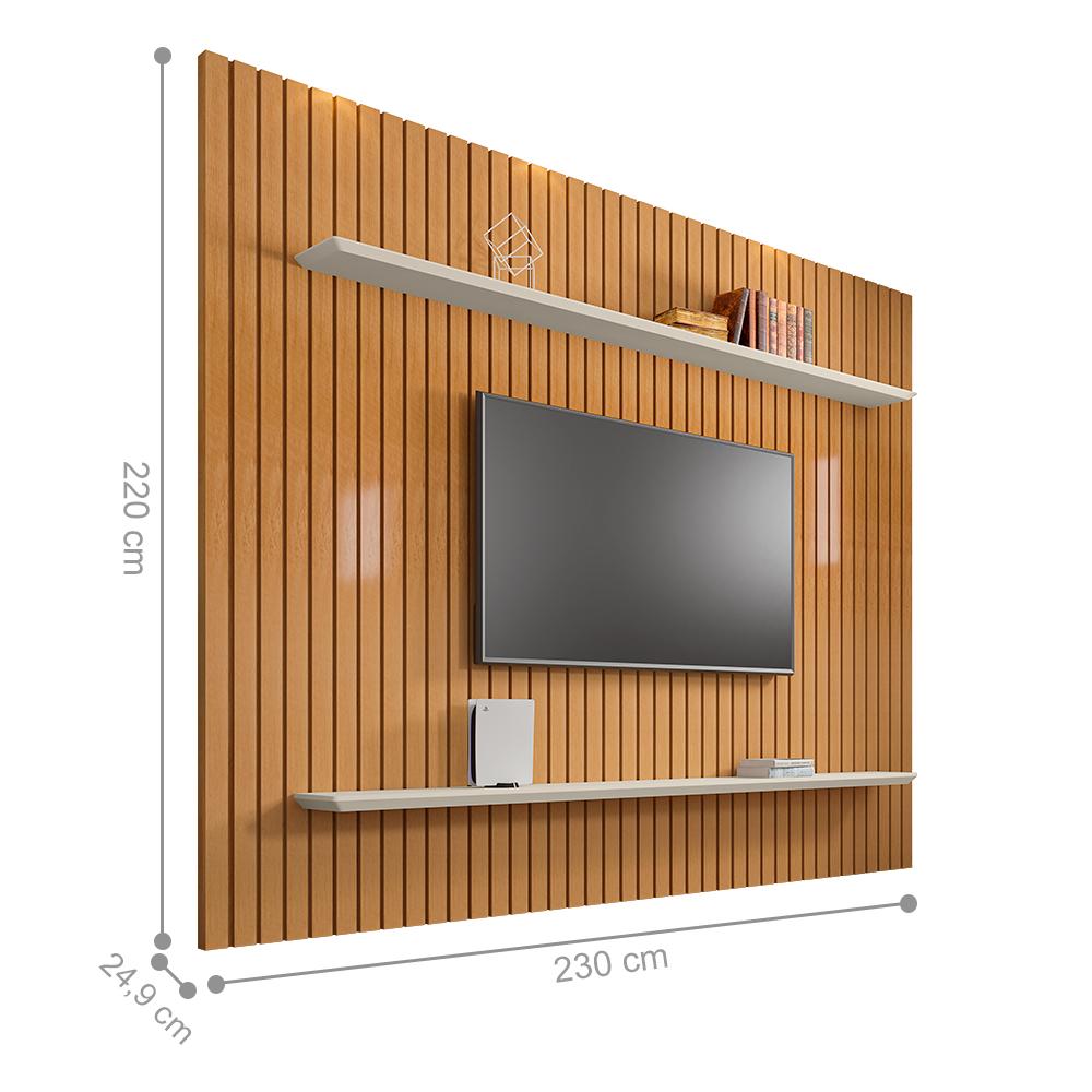 Painel Frisado para TVs de 60" Xangai Cinamomo Off White