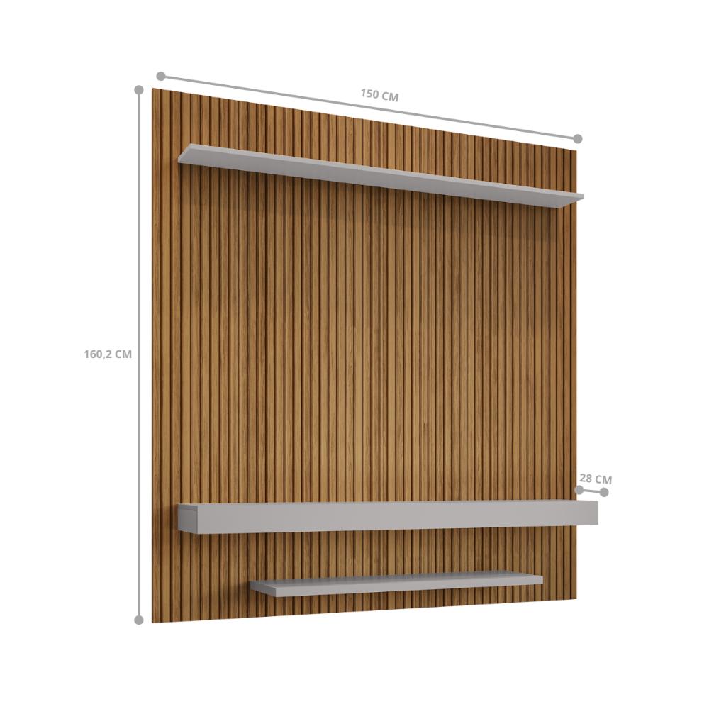 Painel Para TV 60 Polegadas Eden Cinamomo Ripado Off White
