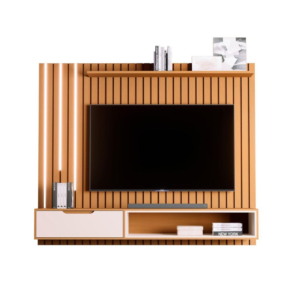 Painel Ripado Para TV 70 Polegadas Winter Nature Off White
