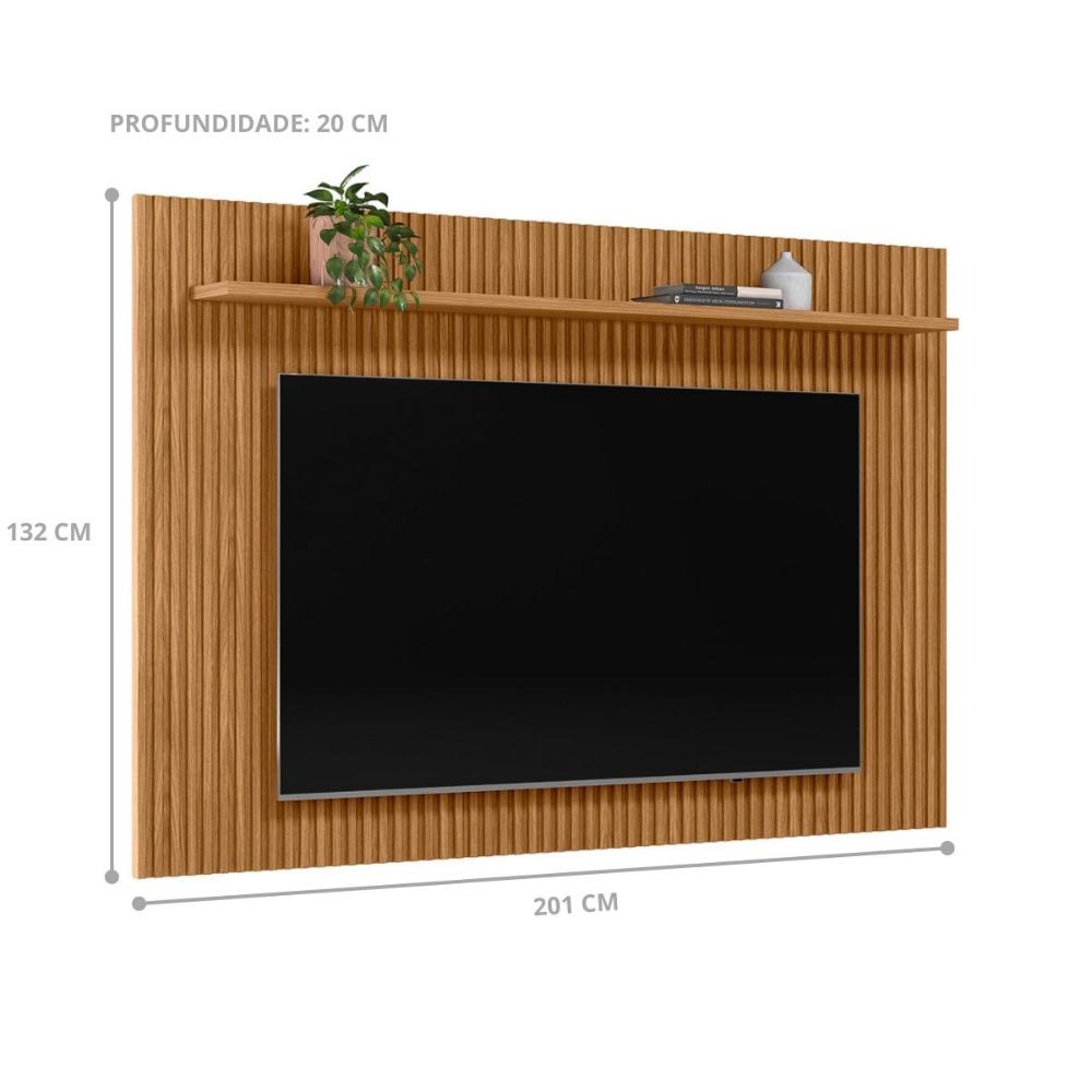Painel Ripado Para TVs Até 75 Polegadas Roum Nature Fosco