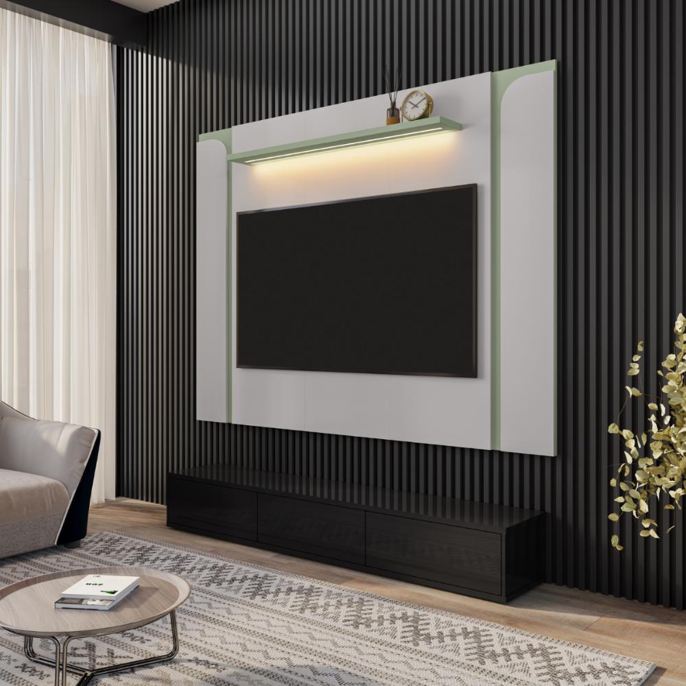 Painel TV 75 Polegadas Costa do Sol Off-White Pistache