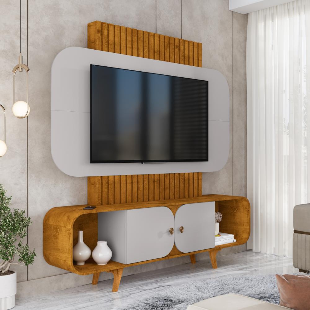 Painel TV 75 Polegadas Embaré Naturalle Off White
