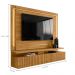 Painel TV Home Com LED 2 Gavetas Ripadas Madri Cumaru
