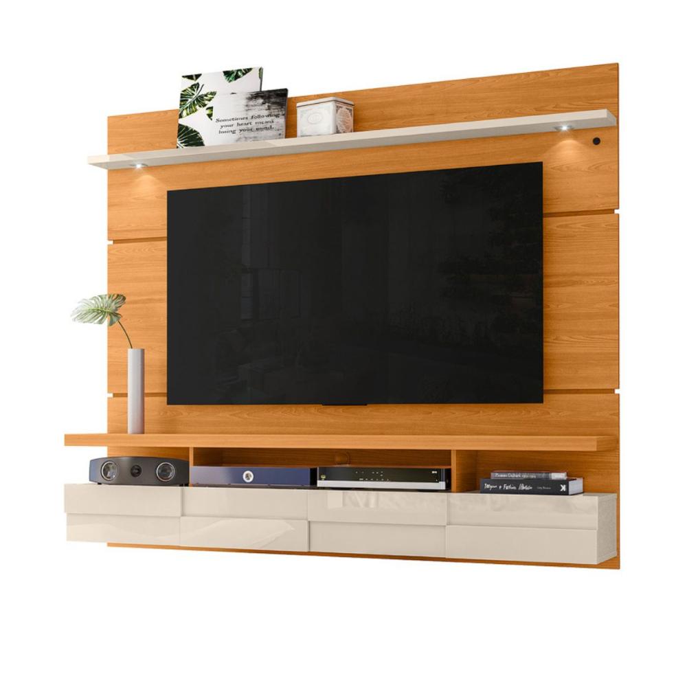 Painel TV Home Com Portas Basculantes Cinamomo Off White