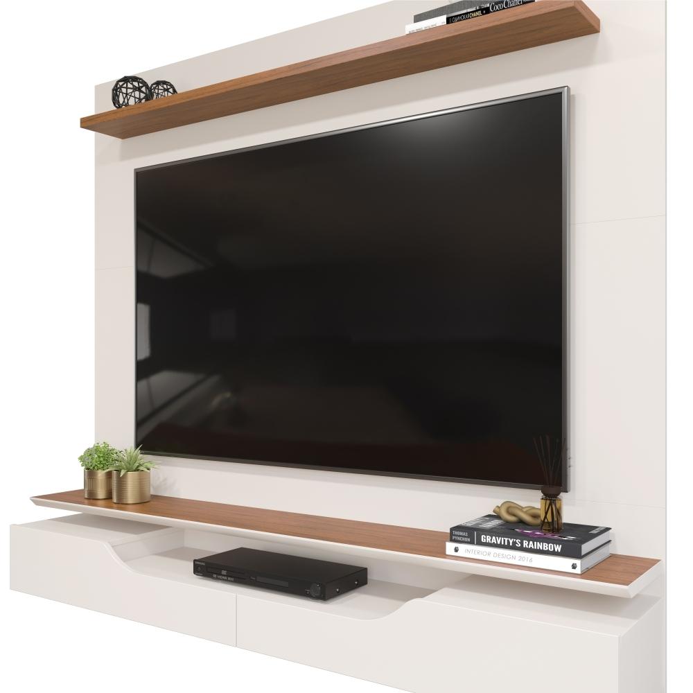 Painel para TV 2 Portas Ashton Off White Freijó