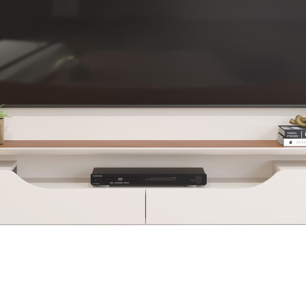 Painel para TV 2 Portas Ashton Off White Freijó