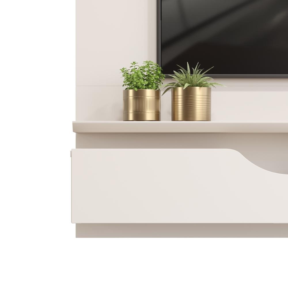 Painel para TV 2 Portas Ashton Off White Freijó