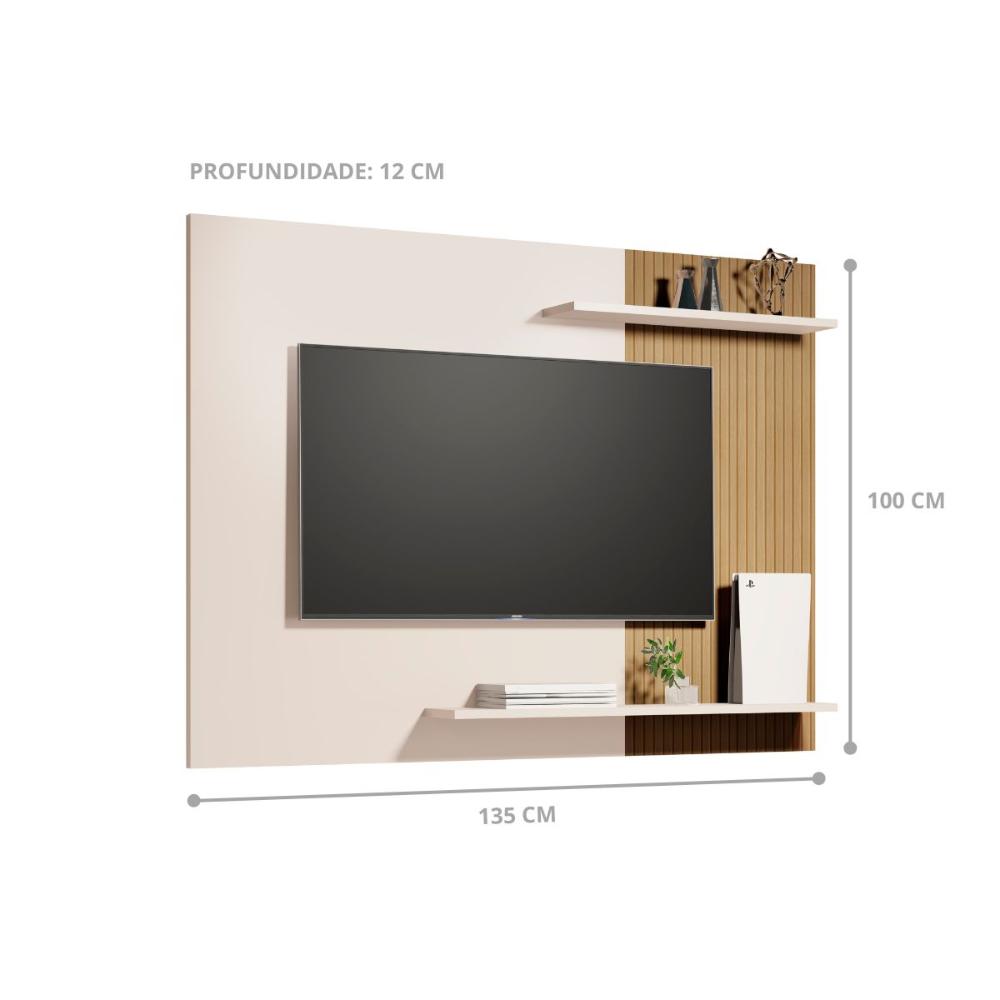 Painel para TV 50 Polegadas La Spazia Off White Ripado
