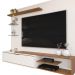 Painel para TV Ares com Led Off White Freijó