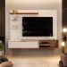 Painel para TV Ares com Led Off White Freijó