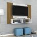 Painel para TV Bridge com Detalhe em Ripas Branco