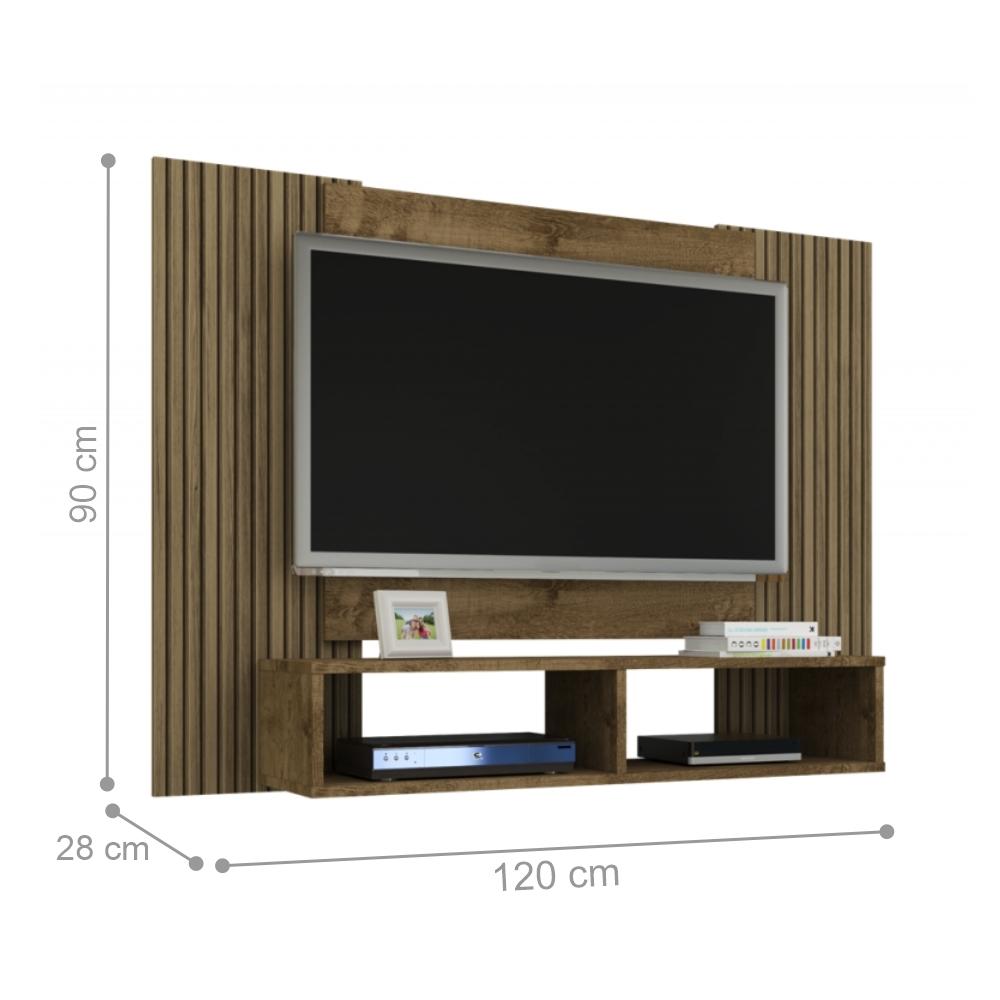 Painel para TV Bridge com Detalhe em Ripas Madeira