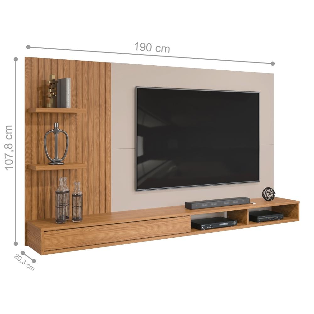 Painel para TV Frisado Bae Carvalho Griz