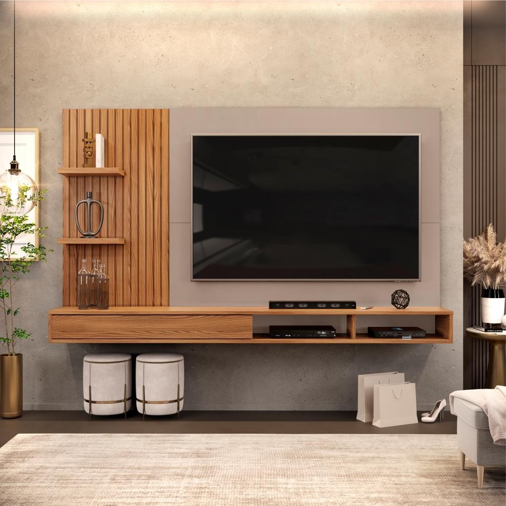 Painel para TV Frisado Bae Carvalho Griz
