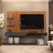 Painel para TV Frisado Bae Freijó Cinza