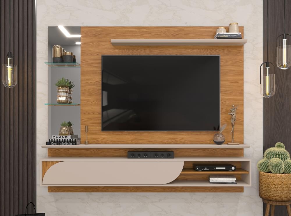 Painel para TV com Espelhos Luaner Carvalho Griz