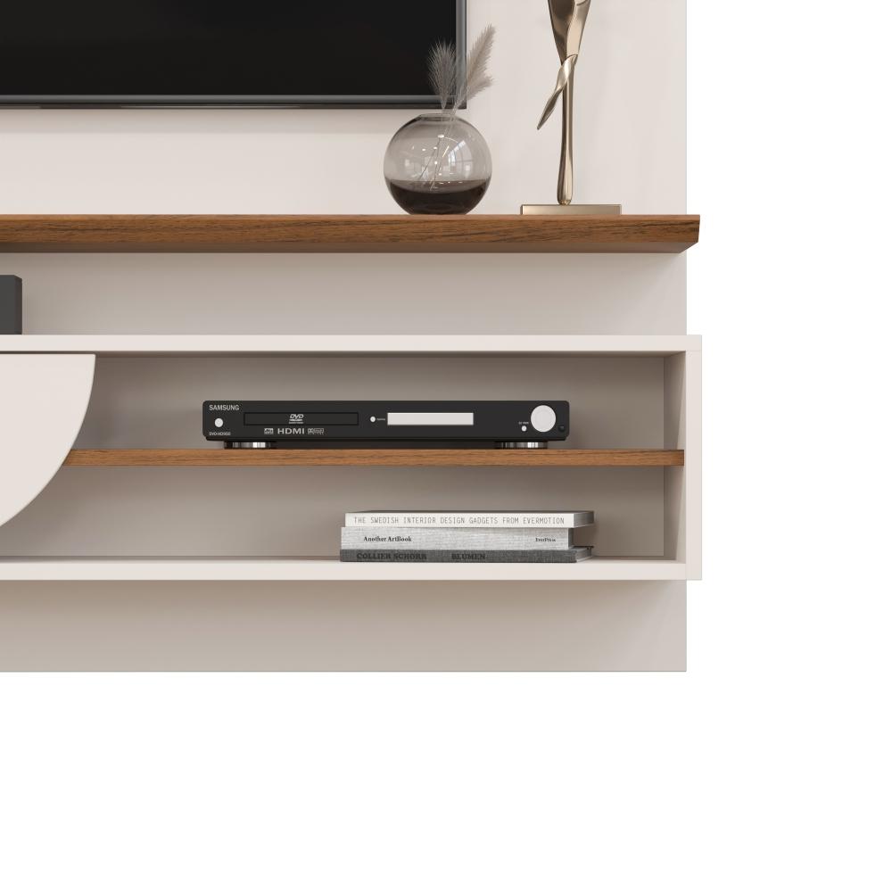 Painel para TV com Espelhos Luaner Off White Freijo