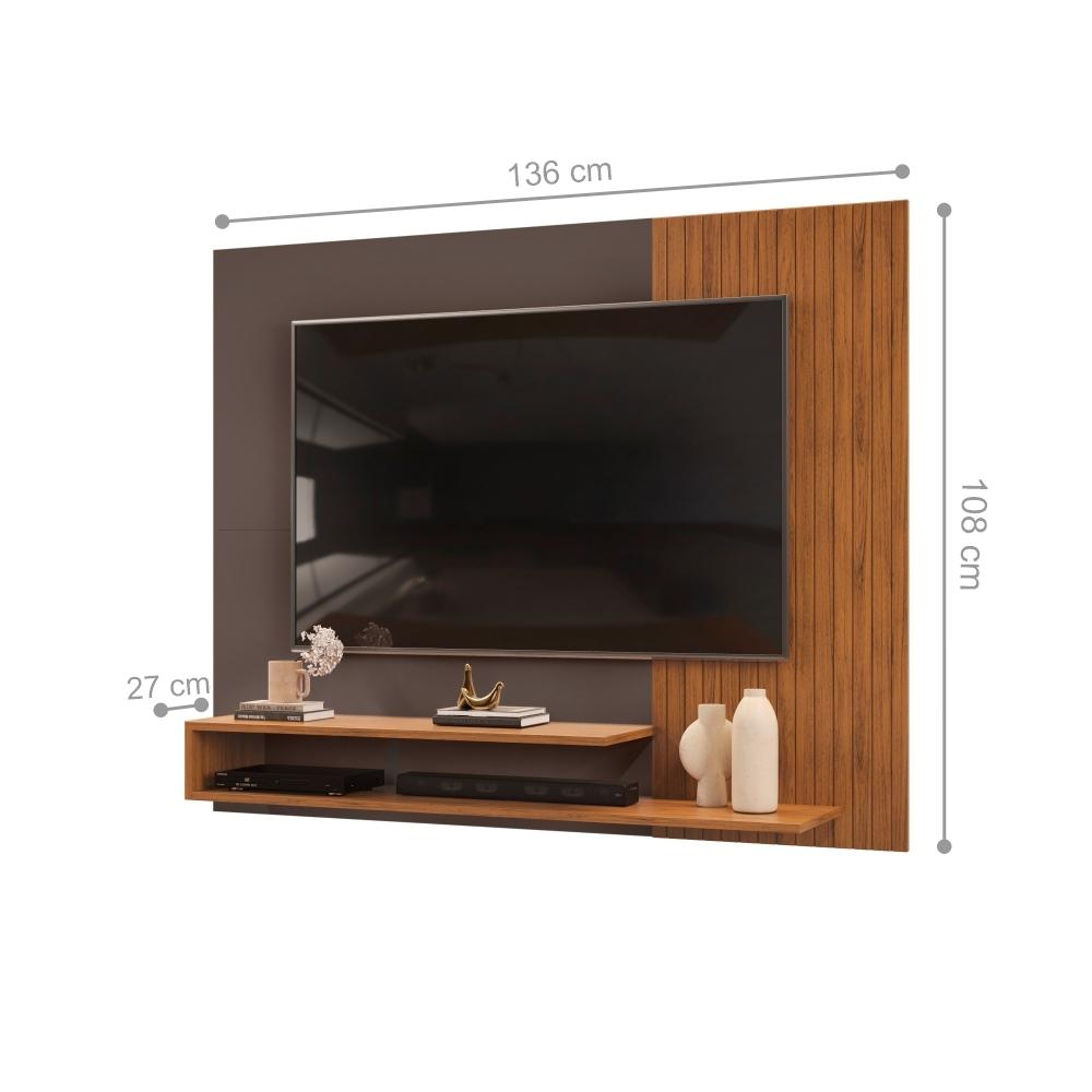 Painel para TV com Frisos Kenay Freijo Cinza