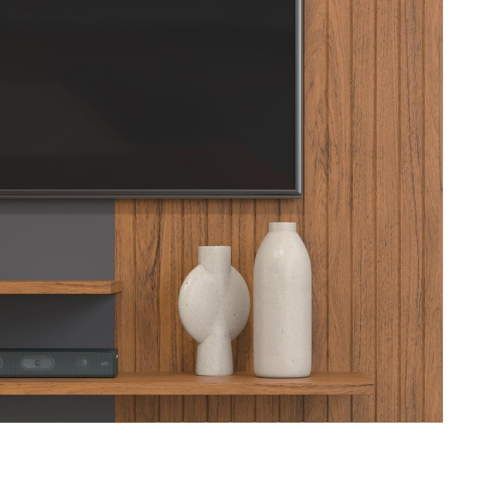 Painel para TV com Frisos Kenay Freijo Cinza