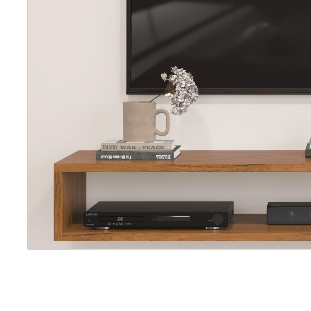 Painel para TV com Frisos Kenay Freijo Off White