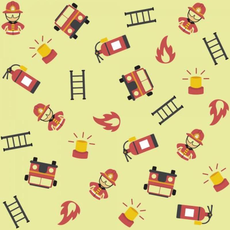 Papel de Parede Infantil Bombeiro