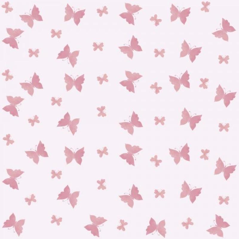 Papel de Parede Infantil Borboletas Rosas