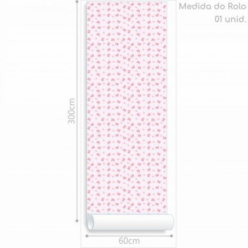 Papel de Parede Infantil Borboletas Rosas