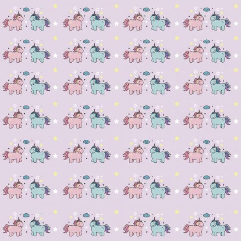 Papel de Parede Infantil Casal Unicórnio