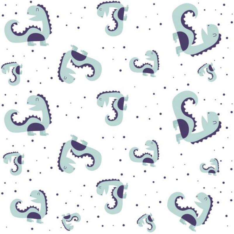 Papel de Parede Infantil Dinossauros Azul