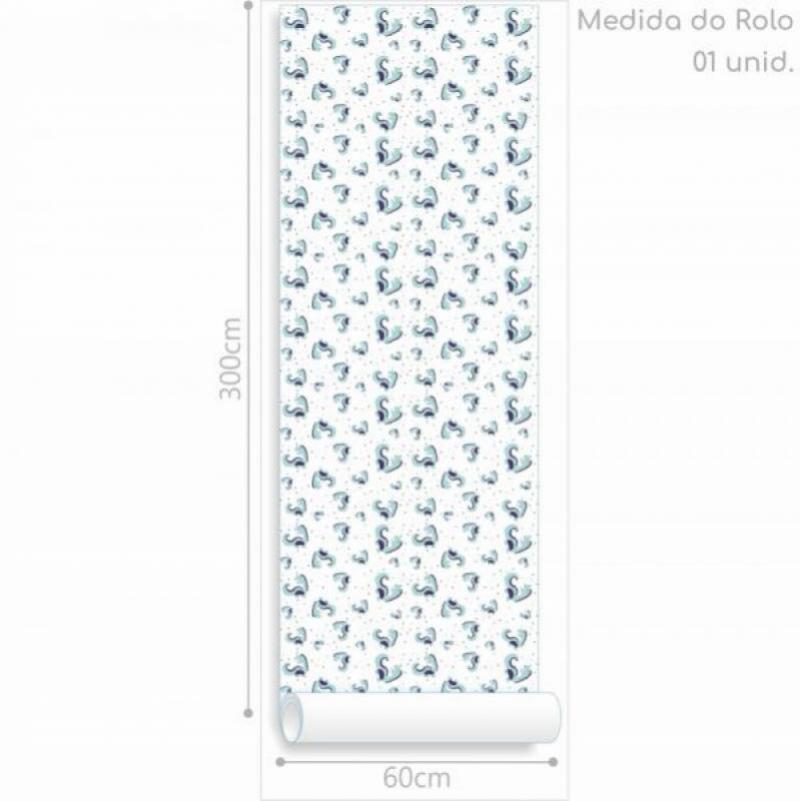 Papel de Parede Infantil Dinossauros Azul