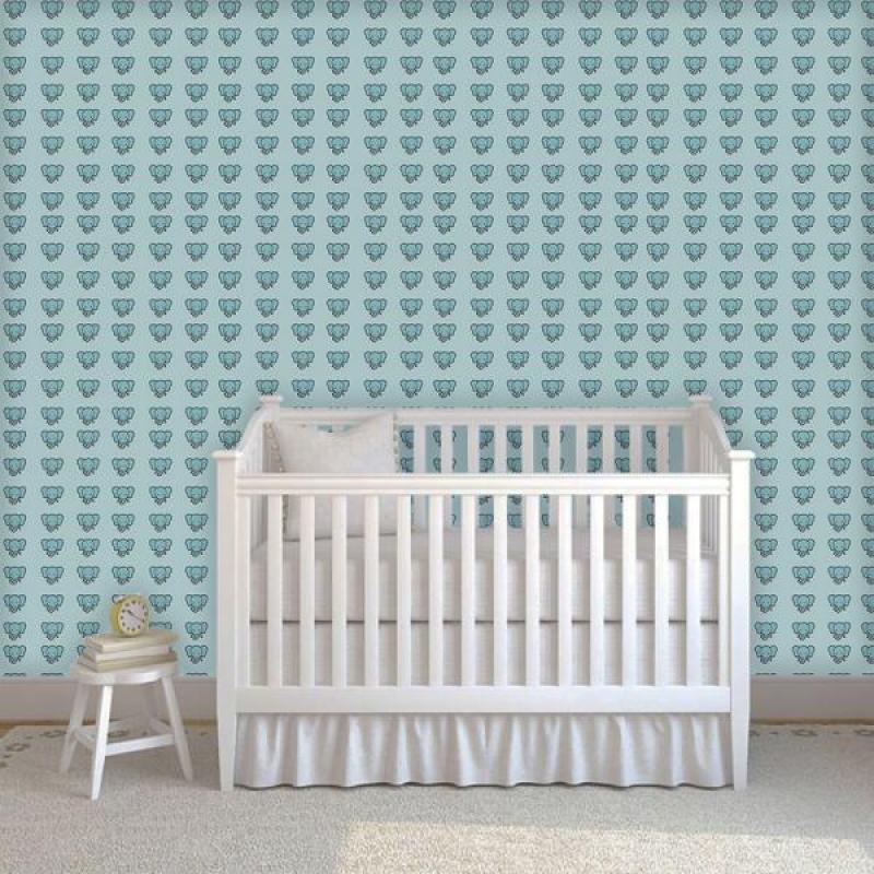 Papel de Parede Infantil Elefante Azul
