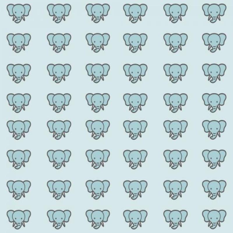 Papel de Parede Infantil Elefante Azul