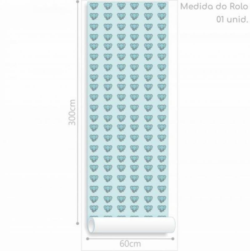 Papel de Parede Infantil Elefante Azul
