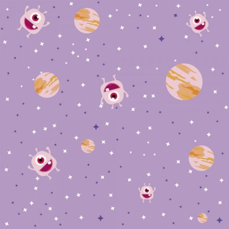 Papel de Parede Infantil Espaço ET e Planetas