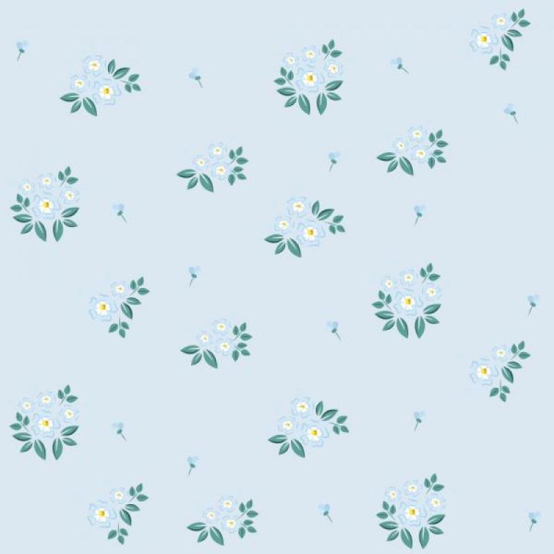 Papel de Parede Infantil Flor Azul